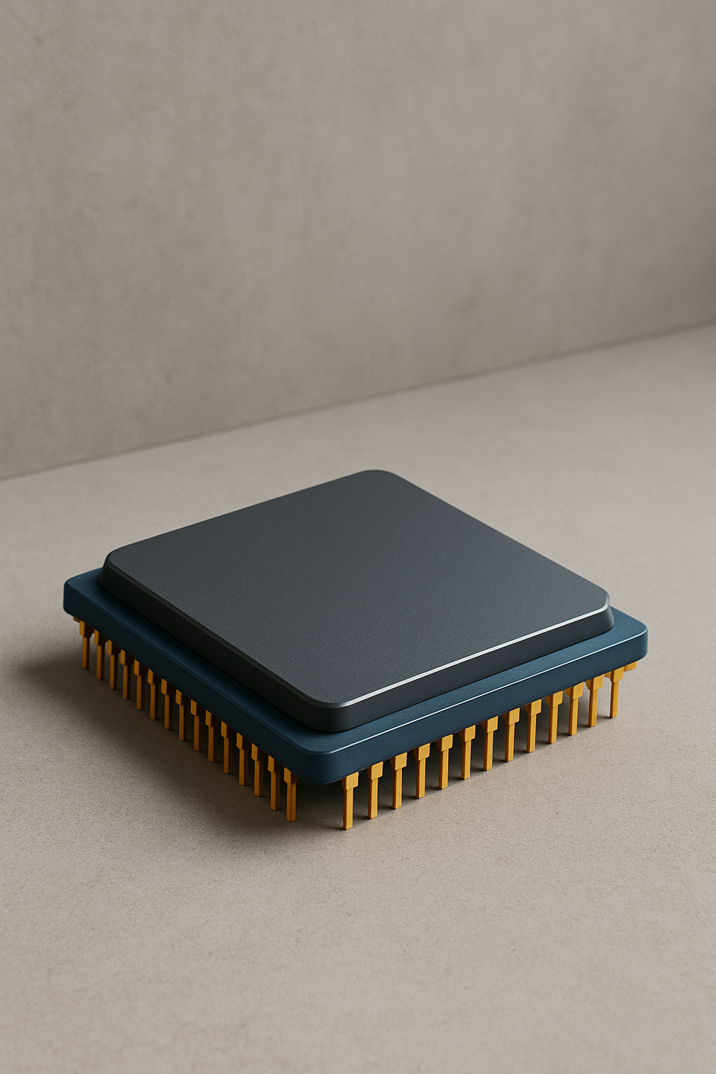 Computer processor on neutral background